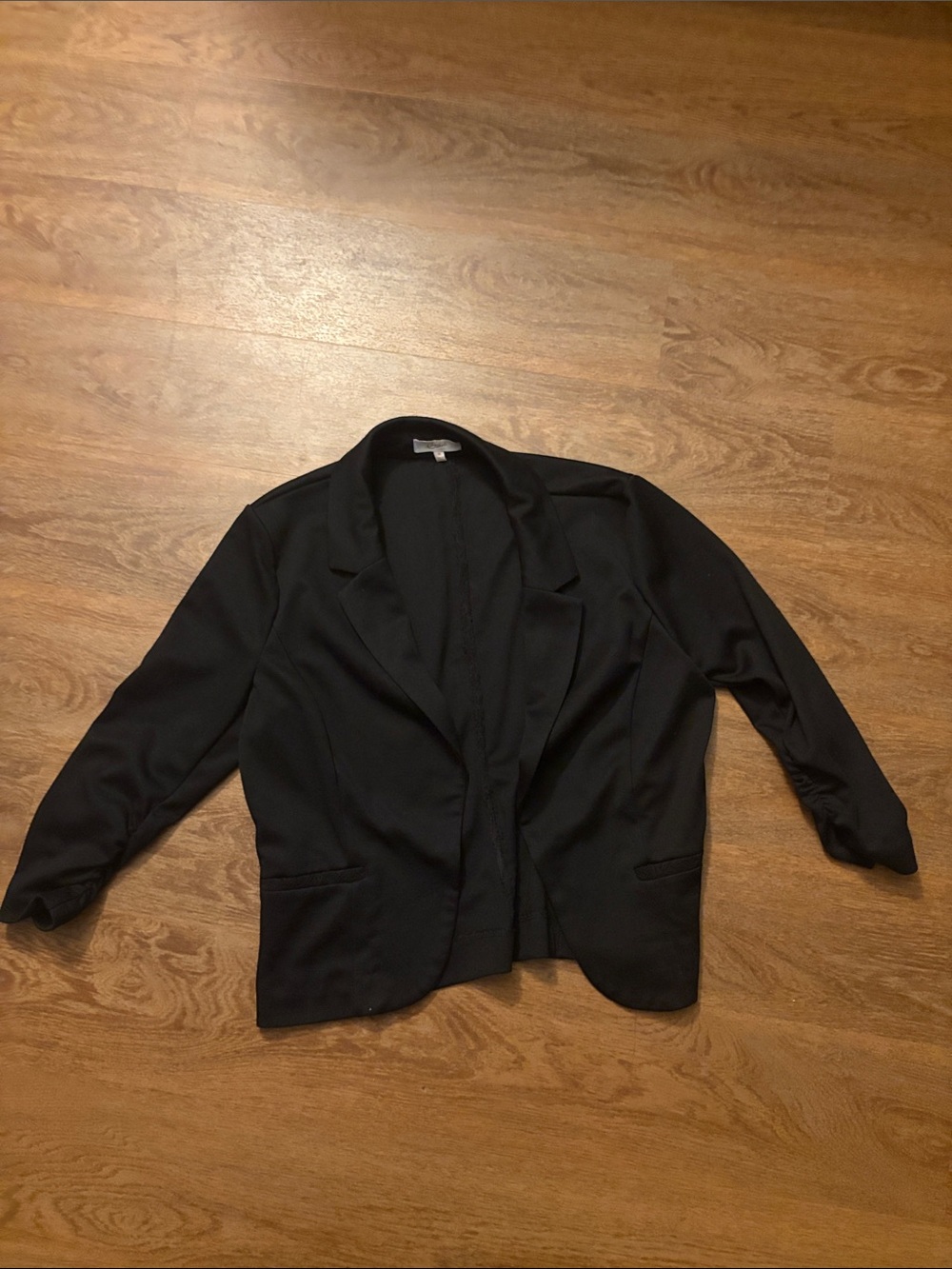 Candies Black Women's Open Front Blazer Jacket - 3/4 Sleeve
